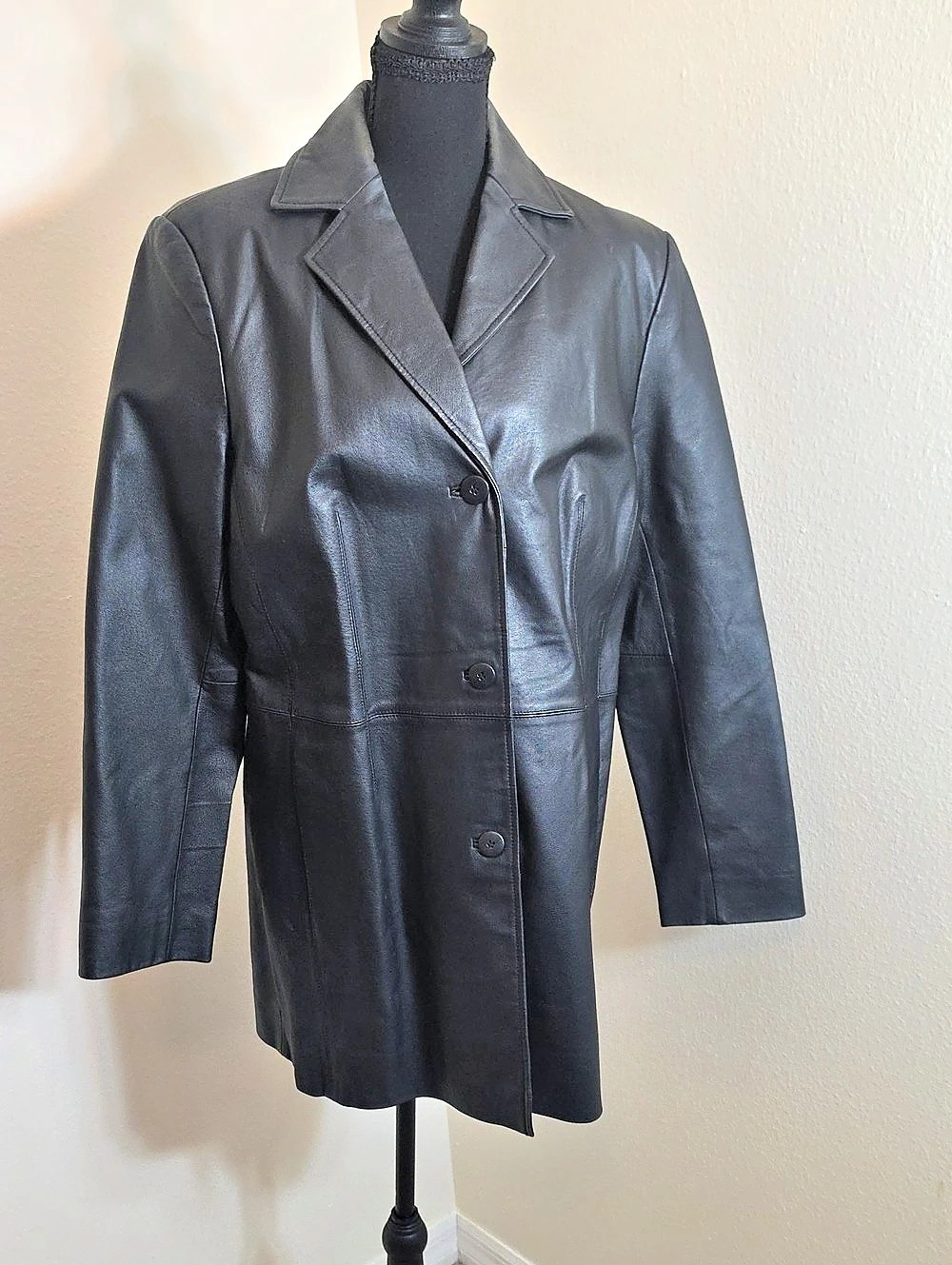Kim Rogers Black Leather Jacket Like New